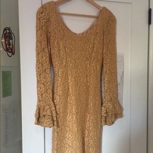 Vintage gold lace dress